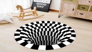 3D Home Carpet Black White Stereo Vision Mat Living Room Doormat Table Threedimensional Sofa Illusion Mat Home Decoration13343382