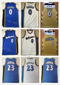 Men Gilbert Arenas 0 Jerseys Basketball azul camisas amarelas brancas personalizadas qualquer nome qualquer número7750580