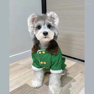 Одежда для собак, зимнее плотное и теплое летнее армейское зеленое хлопковое пальто, маленький, средний размер