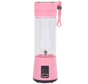 420 ml bärbar juicer glasflaska juicer USB laddningsbara 6 blad smoothie mixer maskin mixer mini juice cup rosa7205551