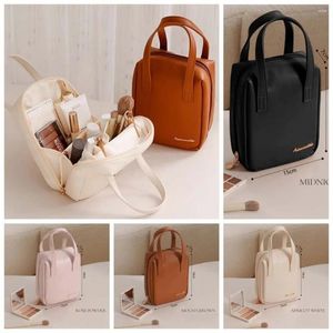 Cosmetic Bags Letter PU Leather Bag Elegant Shell Shape Zipper Travel Wash Korean Style Large Capacity Makeup Pouch