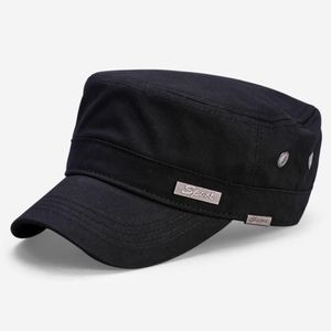 Man Big Head Sun Hats Mannen Pure Cotton Flat Army Cap Vuxen Peaked Caps Män plus Militär baseballhatt i storlek 56-60cm 61-65cm bred BR298C