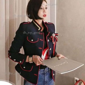 Navy Women's Blazer Feminino Single Breasted Bow Brooch Short Blazer Office Women's Chic Slim Fit Blazer stones island