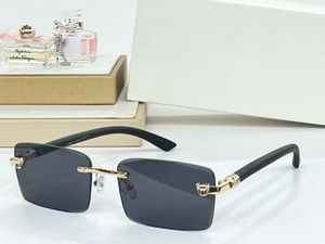 Дизайнерские солнцезащитные очки для мужчин и женщин, лето 98161, красочный стиль, анти-ультрафиолетовые ретро-пластинчатые леопардовые ноги, квадратные безрамные линзы, модные очки, случайная коробка