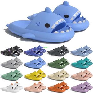 Frete Grátis Designer Shark Slides Sandália GAI Slipper Sliders para Homens Mulheres Sandálias Slide Pantoufle Mules Mens Womens Chinelos Treinadores Sandles Color381