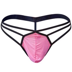 FQ039 Herrens roliga sexiga lågmidja Open Hip Thong Underwear JJ Ultra Fine Fiber 810093