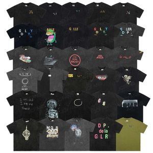 Designer-T-Shirts für Herren, luxuriöse französische dicke Baumwolle, 260 g/m², Vintage-Retro-Waschung, bedruckt, kurzärmelig, Herrenoberteile, Streetwear, übergroßes Design, 240304