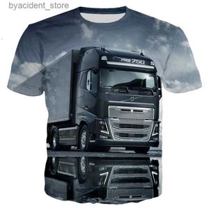 T-shirty T-shirty 3D T-shirt Mężczyźni i kobiety Modka Wygodna swobodna pary T Street Heavy Truck 2022 Summer New Style L240304