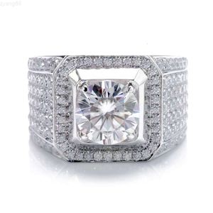 Provence 18K Men Style Białe złoto 3 karaty moissanite Diamentowy obrączka