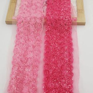 Acessórios de cabelo 30y/lote 7cm gasto chiffon rosa guarnição para meninas arcos diy roupas de princesa vestido costura decorações de casamento