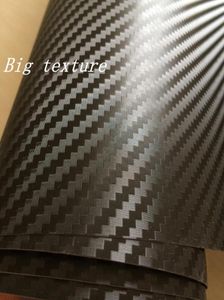 Big Texture 3D Carbon FIBER VINYL WRAP STICKER Air BUBBLE CAR BIKE Air release Car Boat table Covering size 152x30mRo9836496