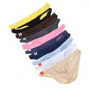 Sexy Mens Briefs Soft Breathable Silk Underwear Hips Up Transparent Jockstrap Colorful Underpanst Penis Pouch Sexy Panties15979751