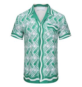 2022 New Men039s magliette Prairie Green stampato unisex maniche corte in seta allentata camicie firmate da donna estate spiaggia top asiatico 2302215