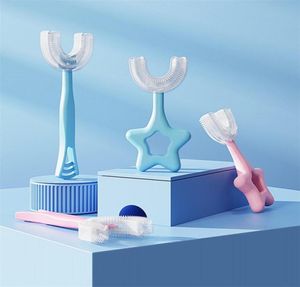 Bath Toys Kids Ushape Toothbrush For Children 360° Thorough Cleansing Soft Silicone Baby Toothbrush Oral Care Health Cleaning Bru1449572