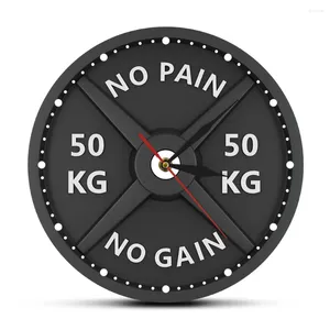 Orologi da parete NO PAIN GAIN 50KG Bilanciere 3D Orologio moderno Sollevamento pesi Manubri Bodybuilding Orologio Palestra Allenamento Strongman Regalo