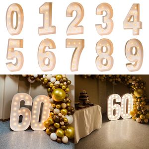 73cm KT Board Digital Number Balloon Filling Box With Light Birthday Party Wedding Balloon Background Board Display Supplies 240222