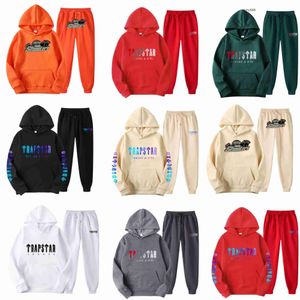 Tracksuit Mens Tech Trapstar Track Suits Hoodie Europe American Basketball Football Rugby Tvådel med kvinnors långärmad hoodiejacka byxor