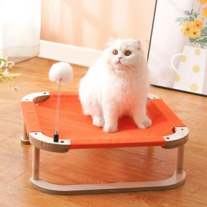 マットソリスウッドの頑丈なペットハンモックベッド肥厚しやすい水分湿気ソファ猫のためのスリーピングソファ猫ティーザーボールと小型犬