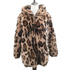 Fur Natural Rex Rabbit Coat With Hood Leopard Brown Woman Fashion Elegant Beautiful Casual New 2023 Autumn Winter Jacket 230615