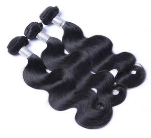 Fasci di capelli umani lisci con chiusura 4x4 Capelli ondulati profondi Tesse trame di capelli umani brasiliani Body Wave3480466