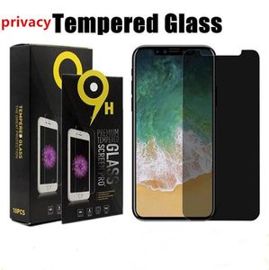 Antispy Privacy Tempered Glass Screen Protector för iPhone 11 12 13 14 Pro Max X XR 7 8 Plus med Package6284872