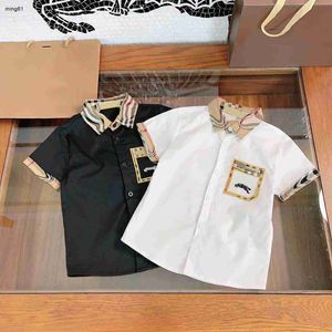 Marka koszulka dziecięca dziecko Summer krótkie rękawy rozmiar 110-160 cm Designer Designer Ubrania Plaid Lapel Dziewczynki Bluzki 24feb20