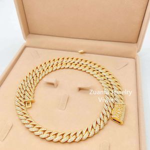 Pass Diamond Tester Iced Out Diamond Hip Hop Jóias Prata 925 Vvs Moissanite Colar Cuban Link Chain