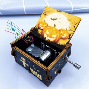 Julklapp: Creative Classic Wood Music Box Ingraved Hand Shaking Motiverade Ornament Musical Box Support Image Anpassning