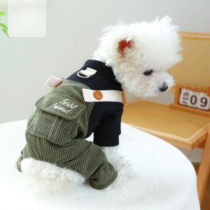 Raincoats Dog Clothes Carrier Pants Trendy Pet Clothing Autumn and Winter Corduroy Good Friends Casual Carrier Pants