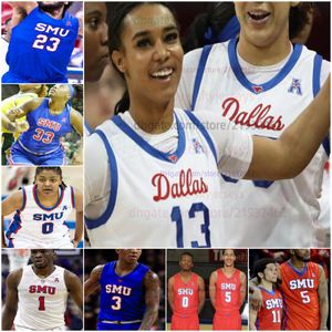 Maglia da basket personalizzata SMU Mustangs Maglia cucita NCAA Qualsiasi nome Numero Uomo Donna Gioventù ricamato Zhuric Phelps Jalen Smith Mo Njie Chuck Harris Williamson