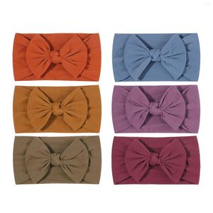 Acessórios de cabelo 1 pc 3.3 '' cor sólida arco bandana para meninas de bebê macio nylon largo faixa larga nascido criança headwear