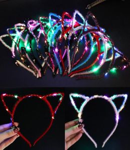 Brinquedos LED Cat Ear Headband Light Up Party Glowing Supplies Mulheres Menina Piscando Faixa de Cabelo Varas Fã de Futebol Concet Cheer Halloween1016063