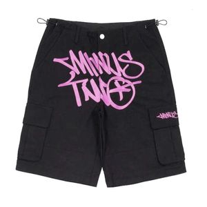 Designer Y2K Calças American Street Hip-hop Cargo Pants Trendy Brand Mini Duas Impressas Calças Casuais Verão Shorts Soltos Calças de trabalho masculinas e femininas ERBS