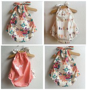 Baby Romper Floral Print Playsit Summer Baby039s Fashion Ubrania znamionowe Sunsuit niemowlę słodki kombinezon dobra jakość2761670