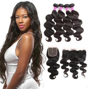 8A Grade Peruvian Virgin Hair Vendors Body Wave Remy Human Hair Weave Bundles With Closure Frontal Brazilian Virgin Hair Extension5204279