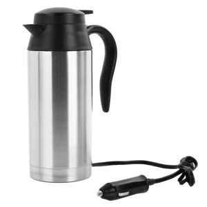 Ferramentas 12/24V Copo de aquecimento de carro 750ml Chaleira elétrica de aço inoxidável Desligamento automático Chaleira de água quente Viagem Caneca de café Aquecedor térmico