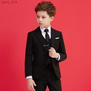 Suits pojkar svart 007 bröllop kostym barn formella blazer kläder set gentleman barn dag examen kör prestanda klänning kostym