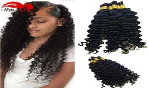 Deep Curly wave Hair bulk 3bundles 150gram Brazilian human hair for braiding7311563