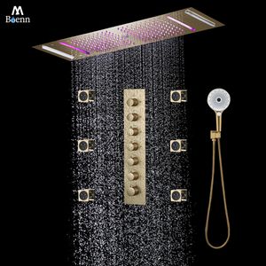 M Boenn Coppia Gold Set rubinetti doccia Bagno Appello emotivo Sistema doccia Soffitto incorporato Multi funzioni Soffione doccia a pioggia Miscelatore termostatico a scomparsa