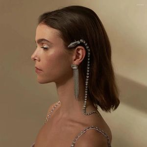 Hair Clips XSBODY Long Snake Tassel Clip Crystal Luxury For Girl Braids Indian Bridal Head Chain Jewelry Wedding Tiara Accessories