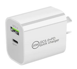 20W PD USB QC30 FAST CHARGER AU UK US US EUプラグ充電器用iPhone12 14Pro Max Travel Power Adapter Europe Australia New Zealand8735764