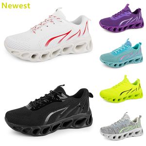 2024 Hot Sale Running Shoes Mens Woman Whites Navys Cream Pinks Black Purple Grey Trainers Sneakers andningsbara färg 11 GAI