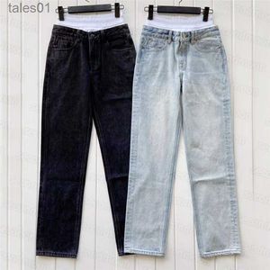 Kvinnors jeans raka jeans vår sommar midja jeans stil andningsbara byxor lösa leggings 240304