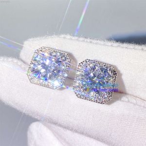 Orecchini gioielli di moda Orecchini a bottone in moissanite con diamanti certificati Gra di lusso in vero oro massiccio 14k Vvs1