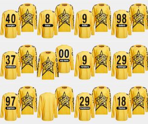 Personalizado 2024 All-Star Hockey 98 Connor Bedard Jersey Crosby Matthews Hughes Kaprizov McDavid Draisaitl Makar MacKinnon Kucherov Bedard Aho Dahlin Swayman Pastrnak