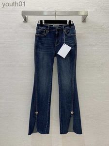 Jeans femininos designer jeans 2024 nova primavera verão moda painéis flare calças marca mesmo estilo calças de luxo roupas femininas 0119-1 240304
