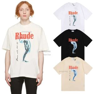 Rhude Shirt Designer Shorts Rhude Shorts Summer Fashion Beach PショートスリーブシャツRhude Tees Blue Black P Mesh Shorts Tops Tracksuit 468