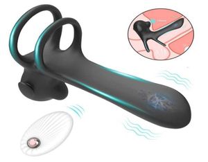 Sex leksak massager kuk penis ring män par vibrator trådlös fjärrkontroll cockring vaginal leksaker manlig ärm7861680