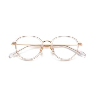 Optiska glasögon för män Kvinnor Retro Designer GMS-651TS Fashion Sheet Glasses Titanium Frame Detaljerad elasticitet Oval Style Anti-Blue Light Lens Plate with Box