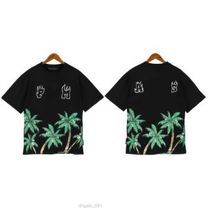 Mens T-shirts Chao Brand Angel Letter direkt spraytryck Kort ärm T-shirt palmträd netto röd ungdom vår och sommar tshirtfactory1